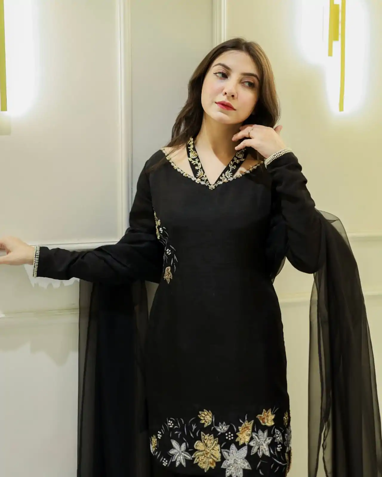 NSR 856 Black in Natural Crep Silk With Embroidery Sequence Work with Full Sleeve Lace Work & Lace Border Salwar Suit . Get it for ₹1799. Delivery 4-6 | Jump Suits, Tops & Bottoms, Track Suits, Salwar suit, Casual Suits, Creative suits, Designer Suits, Palazzo Suits, Party Wear Suits, Patiala Suits, Straight Suits, Trendy Wear