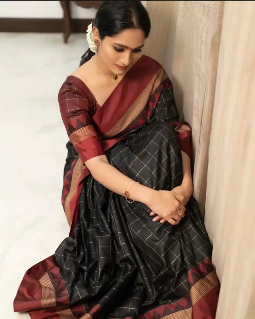 KP 5077 Black Soft Lichi Silk Designer Work Saree in .Wedding, Party, Festive, Events, Available at ₹1449 only. Delivery 4-6 Working Days. Shop now. | Sarees, Bollywood Sarees, Creative Sarees, Designer Sarees, Embroidered Sarees, Ethnic Saree, Modern Digital sarees, Party Wear Sarees