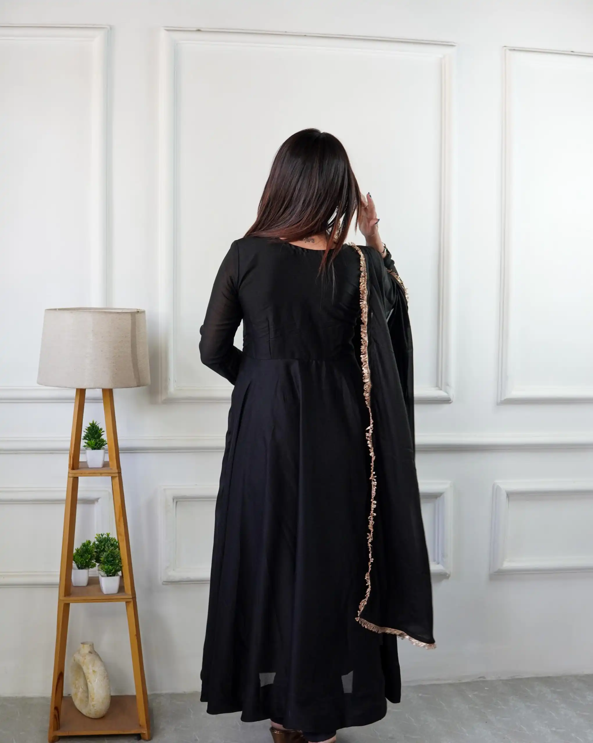 VLM 238 Black in Star Georgette. Lace Work Gown Wedding, Party, Festive, Events at ₹1999 only. Delivery 4-6 Working Days. Shop now. | Gowns, Bollywood Gowns, Creative Gowns, Designer Gowns, Embroidered Gowns, Party Wear Gowns