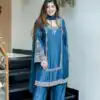 ZSR 3138 Blue German Chiffon With Embroidery Work with Full Sleeve Salwar Suit Wedding, Party, Festive, Events,Now at just ₹1949. Delivery 4-6 Worki | Jump Suits, Salwar suit, Casual Suits, Creative suits, Designer Suits, Palazzo Suits, Party Wear Suits, Patiala Suits, Straight Suits
