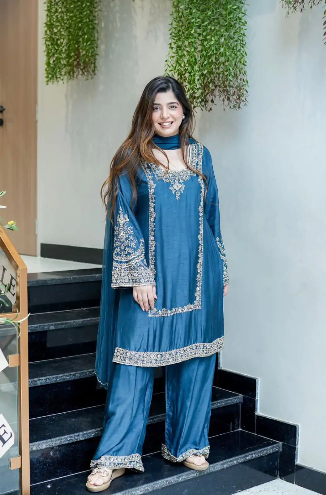 ZSR 3138 Blue German Chiffon With Embroidery Work with Full Sleeve Salwar Suit Wedding, Party, Festive, Events,Now at just ₹1949. Delivery 4-6 Worki | Jump Suits, Salwar suit, Casual Suits, Creative suits, Designer Suits, Palazzo Suits, Party Wear Suits, Patiala Suits, Straight Suits