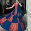 Blue Pure Cotton Lace Lehenga Choli
