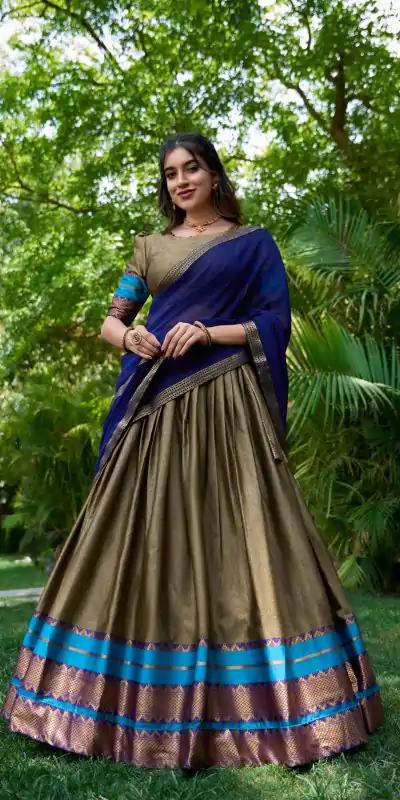 LNB 2004 Chiku Poly Cotton With Lace Work & Zari Work. Lehenga Choli for Get It ₹1899. Delivery 4-6 Working Days. Shop now. | Lehenga, Bollywood Lehenga, Creative Lehenga, Designer Lehenga, Embroidered Lehenga, Party Wear Lehenga