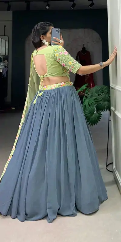 LNB 1402 Grey Georgette Sequins Work & Embroidery Work Lehenga Choli in . Introductory Price ₹2399. Delivery 4-6 Working Days. Shop now. | Lehenga, Bollywood Lehenga, Creative Lehenga, Designer Lehenga, Embroidered Lehenga, Party Wear Lehenga