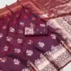 Maroon Banarasi Silk Zari Lace Work Saree