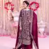SRK 5297 Maroon Heavy Faux Georgette With Chain Stitch Embroidery Sequence Work Salwar Suit Wedding, Party, Festive, Events, 4-6 Working Days At 2399 | Jump Suits, Salwar suit, Casual Suits, Creative suits, Designer Suits, Palazzo Suits, Party Wear Suits, Patiala Suits, Straight Suits
