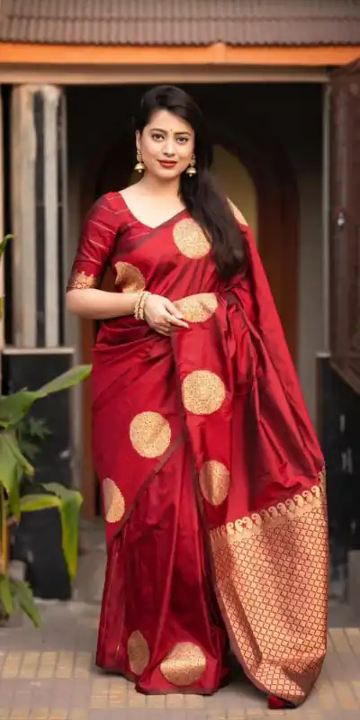 Maroon Soft Silk Cloth Pallu Work Saree