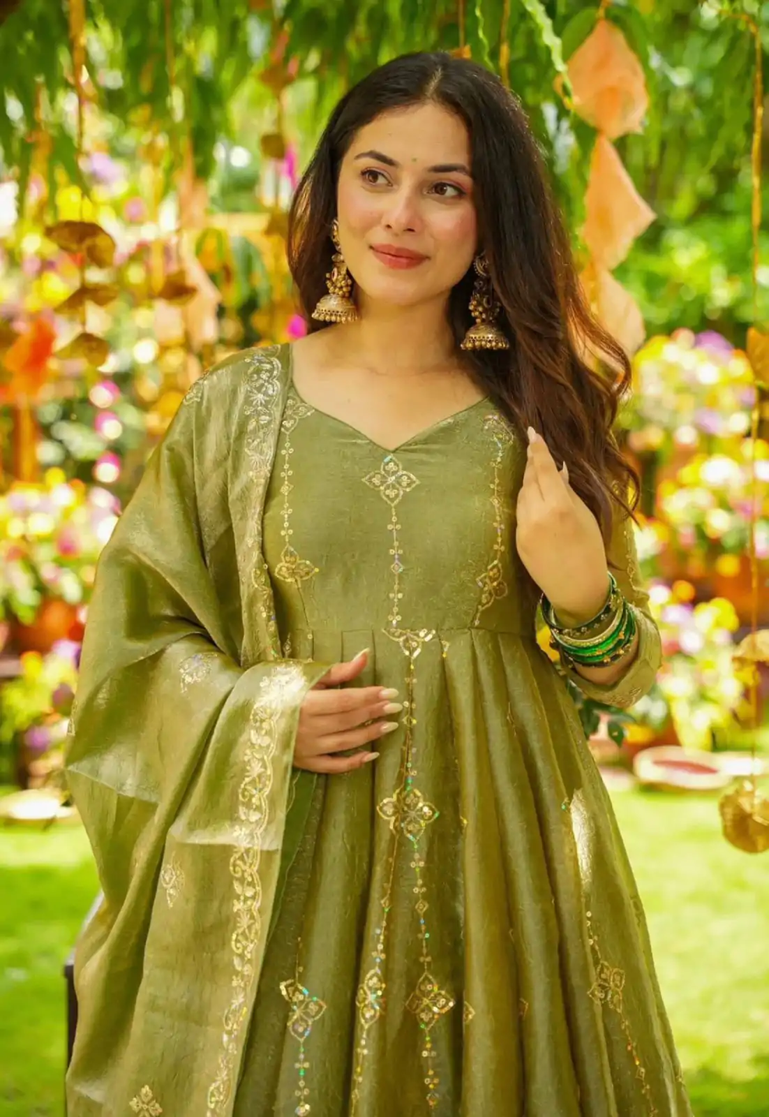 SSR 526 Mehandi Crunchy Silk With Heavy Embroidery Sequence Work With Fully Flair Salwar Suit Wedding, Party, Festive, Events, Now at just ₹2399. Delivery 4 | Jump Suits, Tops & Bottoms, Track Suits, Salwar suit, Casual Suits, Creative suits, Designer Suits, Palazzo Suits, Party Wear Suits, Patiala Suits, Straight Suits, Trendy Wear