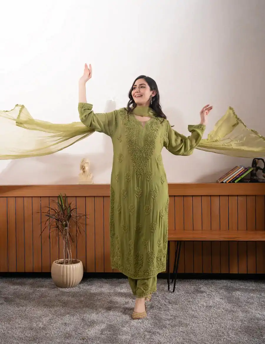 BE 394 Mehandi Georgette with Embroidery Work & Lace Work Salwar Suit . Available at ₹1849 only. Delivery 4-6 Working Days. Shop now. | Jump Suits, Tops & Bottoms, Track Suits, Salwar suit, Casual Suits, Creative suits, Designer Suits, Palazzo Suits, Party Wear Suits, Patiala Suits, Straight Suits, Trendy Wear