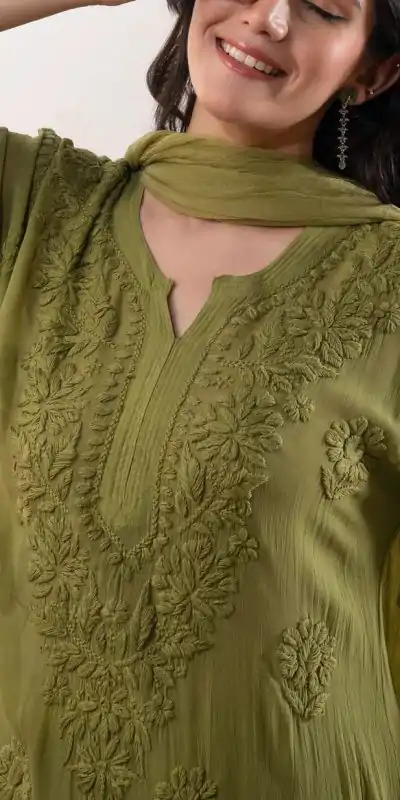 BE 394 Mehandi Georgette with Embroidery Work & Lace Work Salwar Suit . Available at ₹1849 only. Delivery 4-6 Working Days. Shop now. | Jump Suits, Tops & Bottoms, Track Suits, Salwar suit, Casual Suits, Creative suits, Designer Suits, Palazzo Suits, Party Wear Suits, Patiala Suits, Straight Suits, Trendy Wear