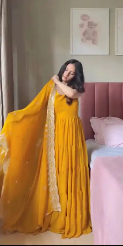 RTC 5925 Mustard Faux Georgette Salwar Suit Perfect for Wedding, Party, Eid, Cultural Events, Traditional Day . Exclusive Offer ₹2099. Delivery 4-6 | Jump Suits, Tops & Bottoms, Track Suits, Salwar suit, Casual Suits, Creative suits, Designer Suits, Palazzo Suits, Party Wear Suits, Patiala Suits, Straight Suits, Trendy Wear