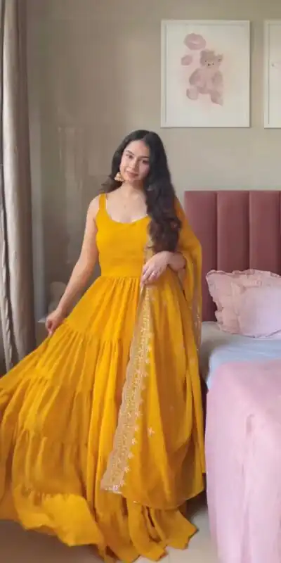 RTC 5925 Mustard Faux Georgette Salwar Suit Perfect for Wedding, Party, Eid, Cultural Events, Traditional Day . Exclusive Offer ₹2099. Delivery 4-6 | Jump Suits, Tops & Bottoms, Track Suits, Salwar suit, Casual Suits, Creative suits, Designer Suits, Palazzo Suits, Party Wear Suits, Patiala Suits, Straight Suits, Trendy Wear