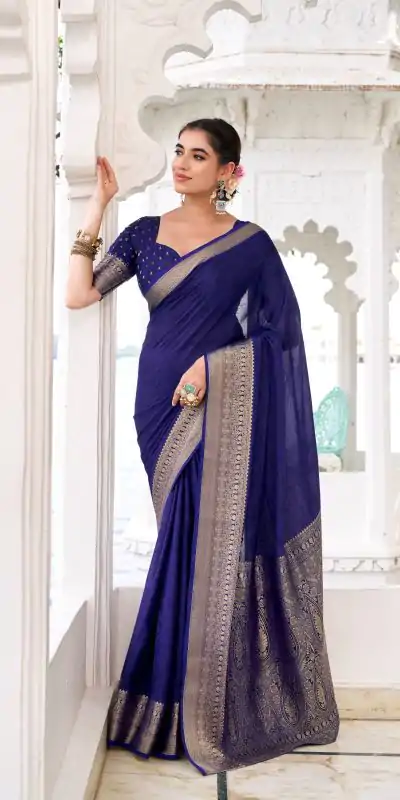 YNF 7902 Navy Blue Color Chinon Printed With Zari Weaving Work Saree With Zari Work. Best Price ₹1549. Delivery 4-6 Working Days. Shop now. | Sarees, Bollywood Sarees, Creative Sarees, Designer Sarees, Embroidered Sarees, Ethnic Saree, Modern Digital sarees, Party Wear Sarees
