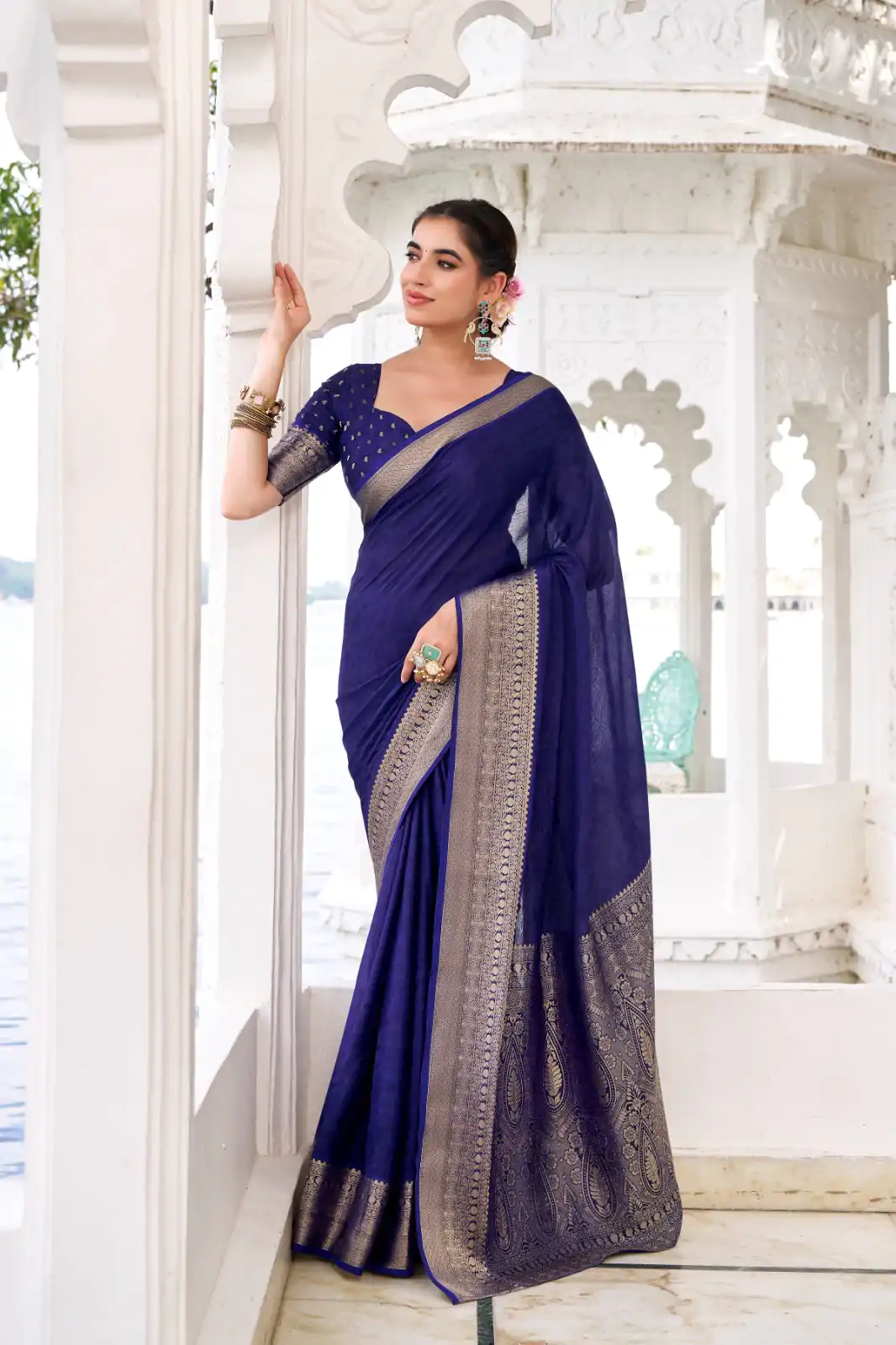 YNF 7902 Navy Blue Color Chinon Printed With Zari Weaving Work Saree With Zari Work. Best Price ₹1549. Delivery 4-6 Working Days. Shop now. | Sarees, Bollywood Sarees, Creative Sarees, Designer Sarees, Embroidered Sarees, Ethnic Saree, Modern Digital sarees, Party Wear Sarees