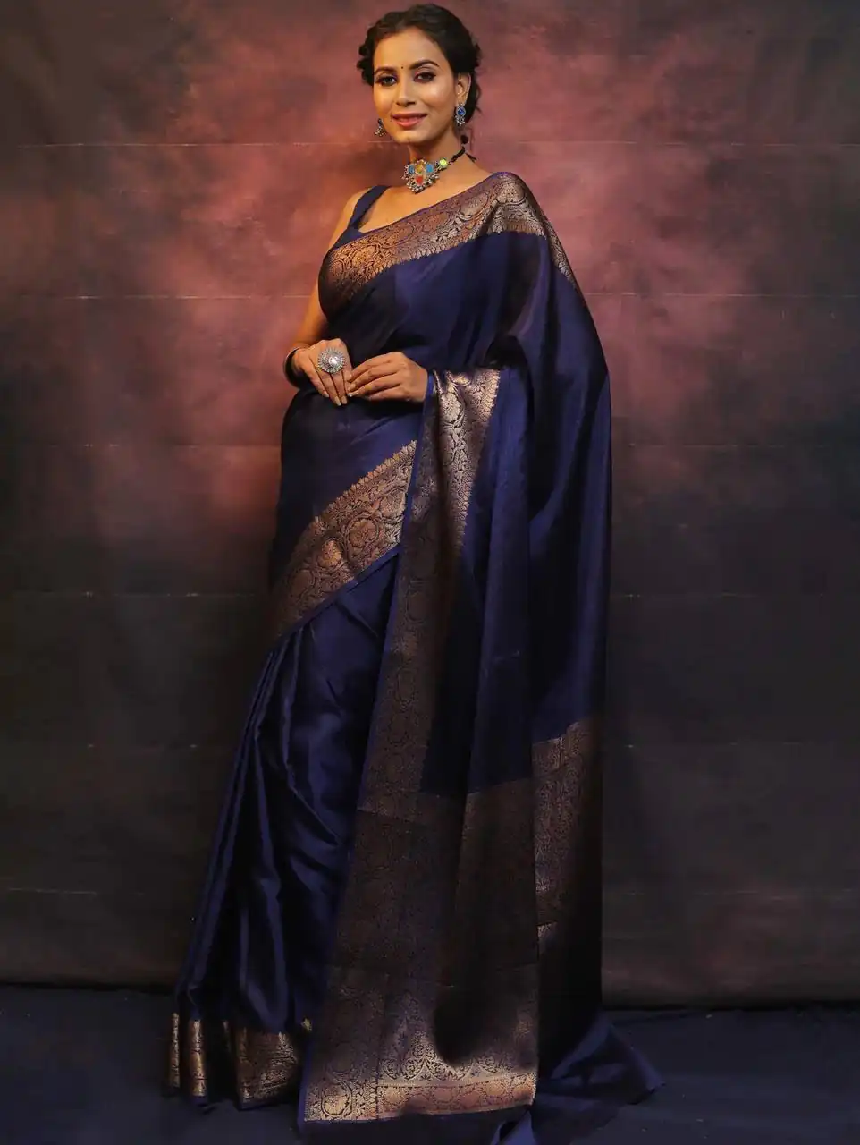 KP 6009 Navy Blue Soft Lichi Silk With Lace Border & Lace Work. Now Saree at just ₹1349. Delivery 4-6 Working Days. Shop now. | Sarees, Bollywood Sarees, Creative Sarees, Designer Sarees, Embroidered Sarees, Ethnic Saree, Modern Digital sarees, Party Wear Sarees