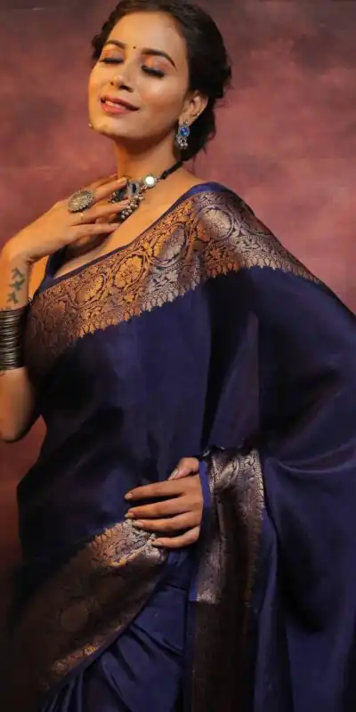 KP 6009 Navy Blue Soft Lichi Silk With Lace Border & Lace Work. Now Saree at just ₹1349. Delivery 4-6 Working Days. Shop now. | Sarees, Bollywood Sarees, Creative Sarees, Designer Sarees, Embroidered Sarees, Ethnic Saree, Modern Digital sarees, Party Wear Sarees