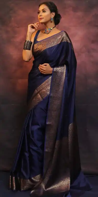 KP 6009 Navy Blue Soft Lichi Silk With Lace Border & Lace Work. Now Saree at just ₹1349. Delivery 4-6 Working Days. Shop now. | Sarees, Bollywood Sarees, Creative Sarees, Designer Sarees, Embroidered Sarees, Ethnic Saree, Modern Digital sarees, Party Wear Sarees