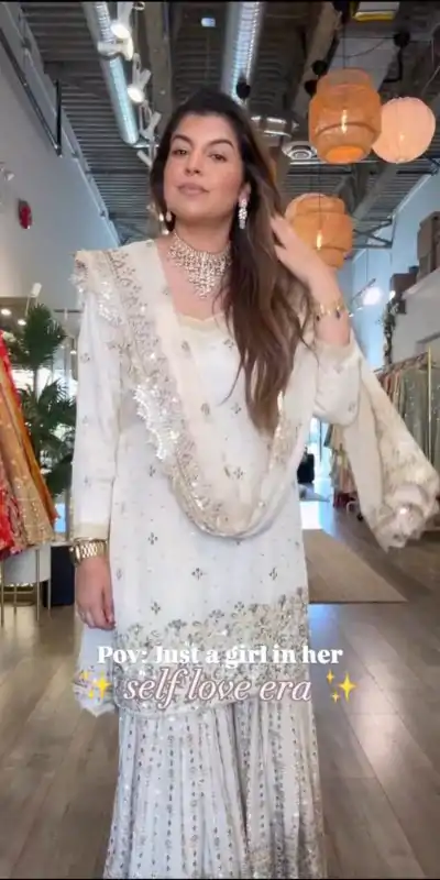 LG 998 Off White Color Chinon Sequence With Embroidery Work Salwar Suit Get it for ₹2149. Delivery 4-6 Working Days. Shop now. | Jump Suits, Tops & Bottoms, Track Suits, Salwar suit, Casual Suits, Creative suits, Designer Suits, Palazzo Suits, Party Wear Suits, Patiala Suits, Straight Suits, Trendy Wear