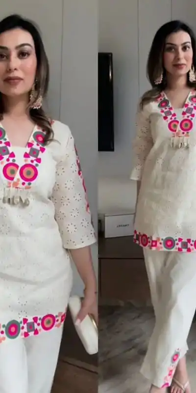 ZSR 3137 Off White | Off White Cotton Salwar Suit with Embroidery Work & Thread Embroidery. Introductory Price ₹1899. Delivery 4-6 Working Days. Shop now. | Jump Suits, Tops & Bottoms, Track Suits, Salwar suit, Casual Suits, Creative suits, Designer Suits, Palazzo Suits, Party Wear Suits, Patiala Suits, Straight Suits, Trendy Wear