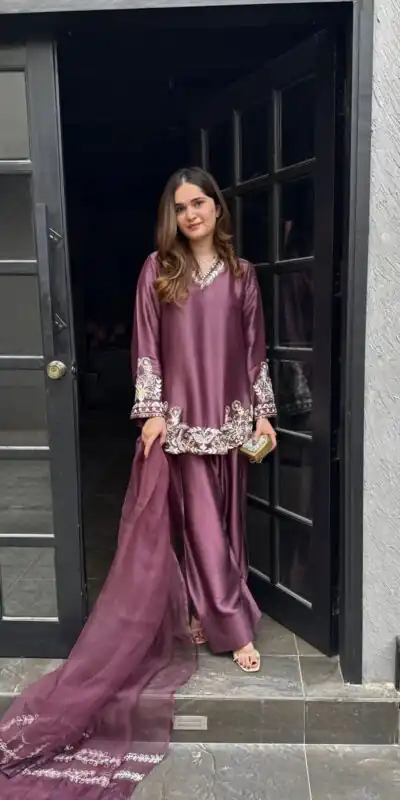 ZSR 3125 Onion Natural Crepp Silk With Embroidery Sequence Work Salwar Suit Perfect for Wedding, Party, Housewarming, Eid, Festival Celebrations | Jump Suits, Tops & Bottoms, Track Suits, Salwar suit, Casual Suits, Creative suits, Designer Suits, Palazzo Suits, Party Wear Suits, Patiala Suits, Straight Suits, Trendy Wear