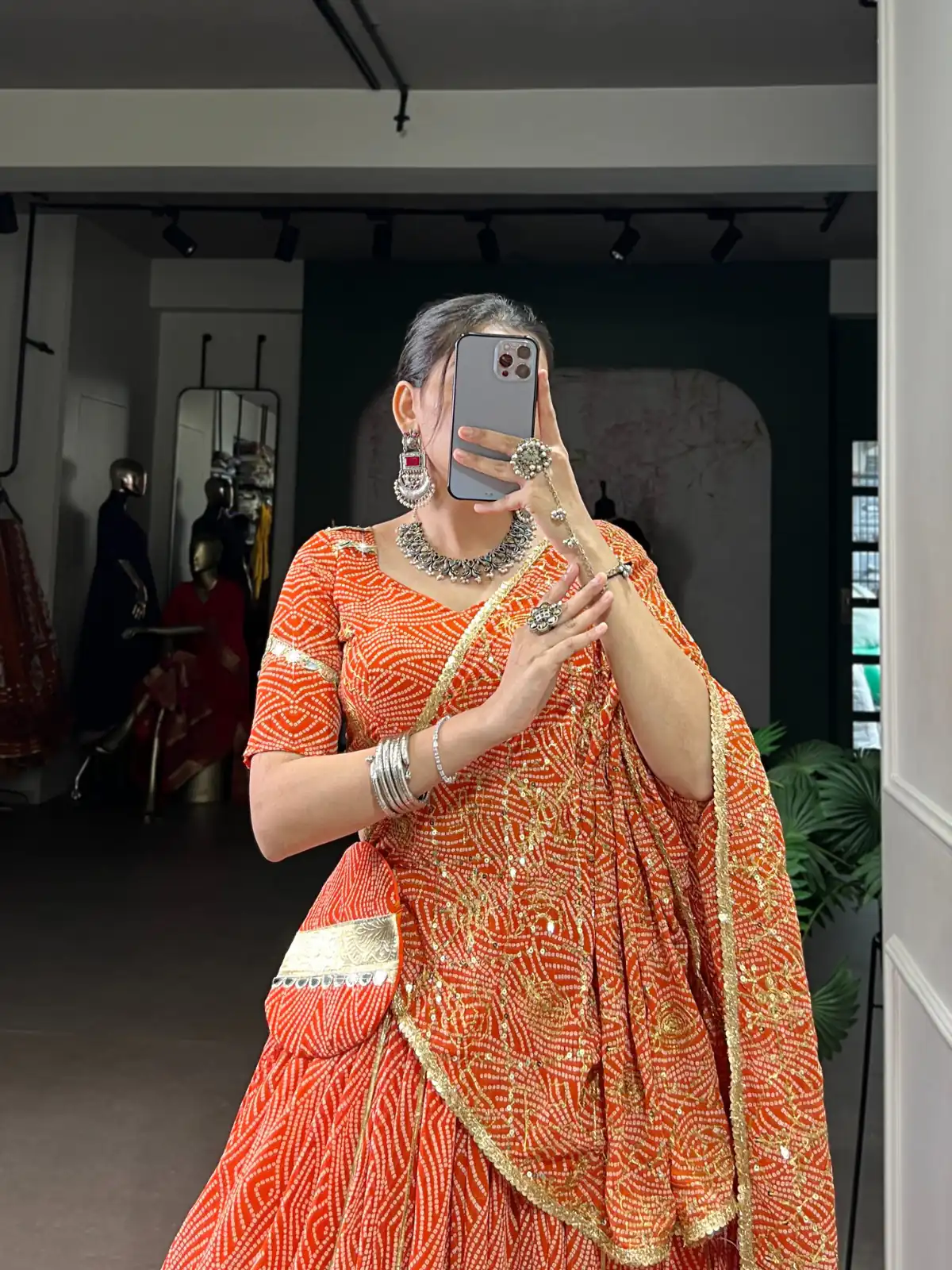 LNB 1701 Orange Color Georgette Bandhej Print And Embossed Lace Lehenga Choli Wedding, Party, Festive, Events Etc. Delivery 4-6 Working Days Rs 3999 | Lehenga, Bollywood Lehenga, Creative Lehenga, Designer Lehenga, Embroidered Lehenga, Party Wear Lehenga