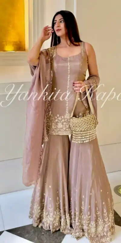 VLM 290 Peach Chinon Silk with Embroidery Work Salwar Suit . Wedding, Party, Festive, Events Festive Deal ₹1849. Delivery 4-6 Working Days. Shop now. | Jump Suits, Salwar suit, Casual Suits, Creative suits, Designer Suits, Palazzo Suits, Party Wear Suits, Patiala Suits, Straight Suits