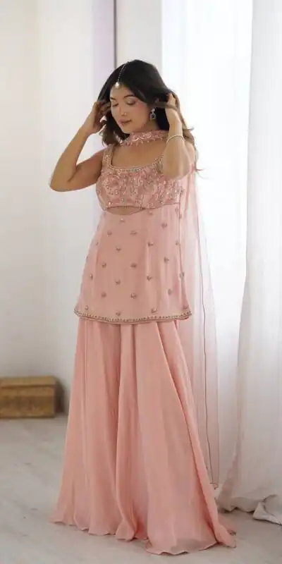 LG 1959 Peach Georgette With Lace Work & Embroidery Work Salwar Suit . Available at ₹1849 only. Delivery 4-6 Working Days. Shop now. | Jump Suits, Tops & Bottoms, Track Suits, Salwar suit, Casual Suits, Creative suits, Designer Suits, Palazzo Suits, Party Wear Suits, Patiala Suits, Straight Suits, Trendy Wear