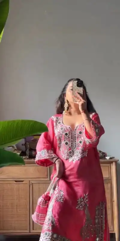 RTC 5919 Peach Roman Silk With Mirror Work Salwar Suit Wedding, Party, Festive, Events, Navratri Garba, Introductory Price ₹2099. Delivery 4-6 Working Days. | Jump Suits, Tops & Bottoms, Track Suits, Salwar suit, Casual Suits, Creative suits, Designer Suits, Palazzo Suits, Party Wear Suits, Patiala Suits, Straight Suits, Trendy Wear