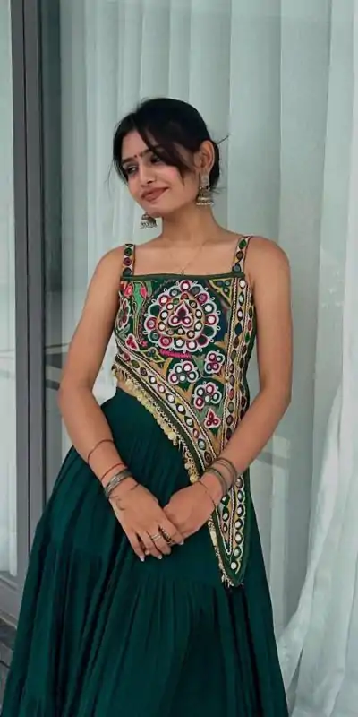 LG 650 Peacock Blue Color Chinon Mirror Work Gotta Satin Patti Lehenga Choli in . Best Price ₹1899. Delivery 4-6 Working Days. Shop now. | Lehenga, Bollywood Lehenga, Creative Lehenga, Designer Lehenga, Embroidered Lehenga, Party Wear Lehenga