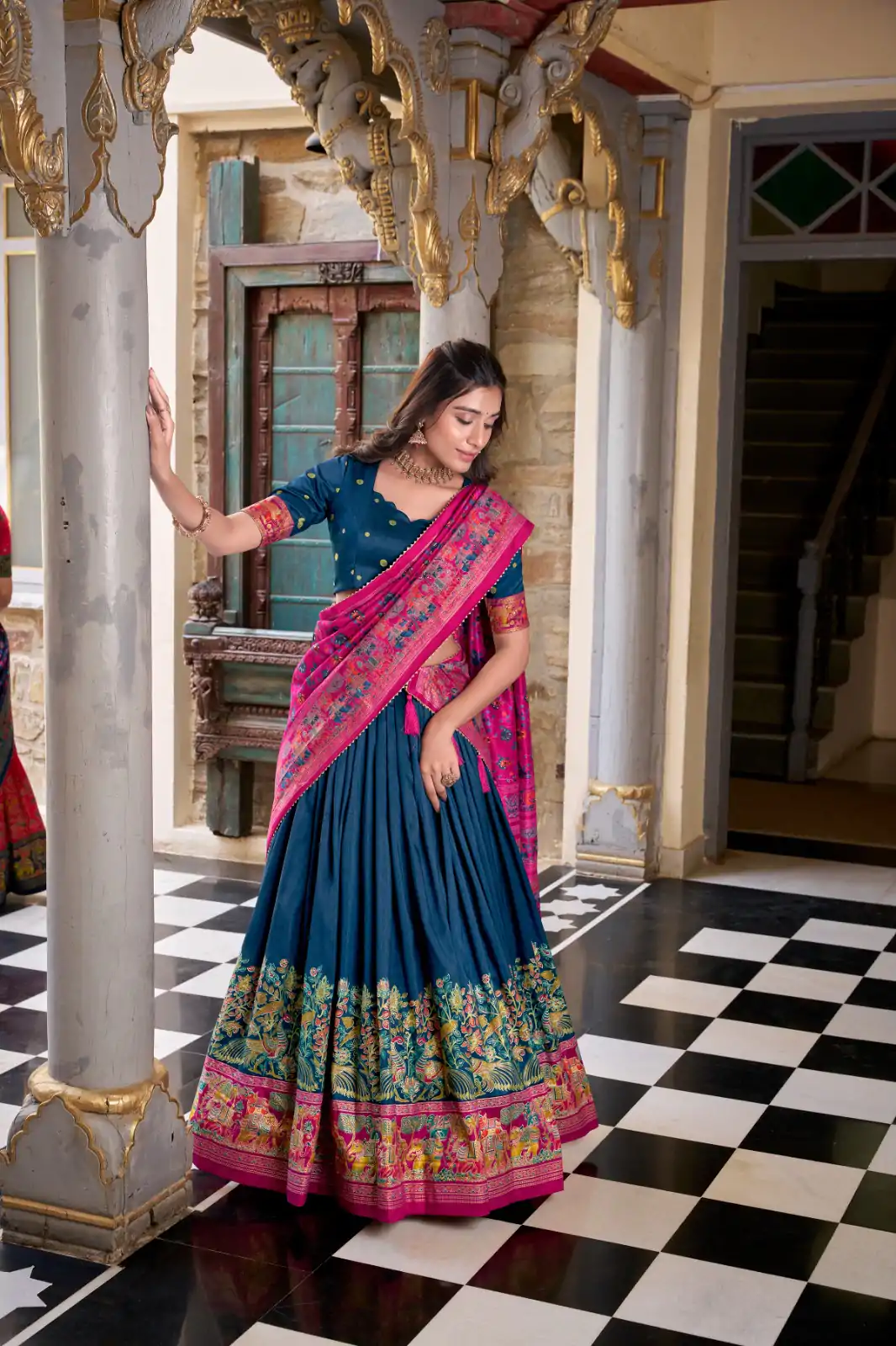 LNB 1245 Peacock Blue Tasar Silk With Gotta Patti Work & Lace Work Lehenga Choli Best Price ₹2449. Delivery 4-6 Working Days. Shop now. | Lehenga, Bollywood Lehenga, Creative Lehenga, Designer Lehenga, Embroidered Lehenga, Party Wear Lehenga