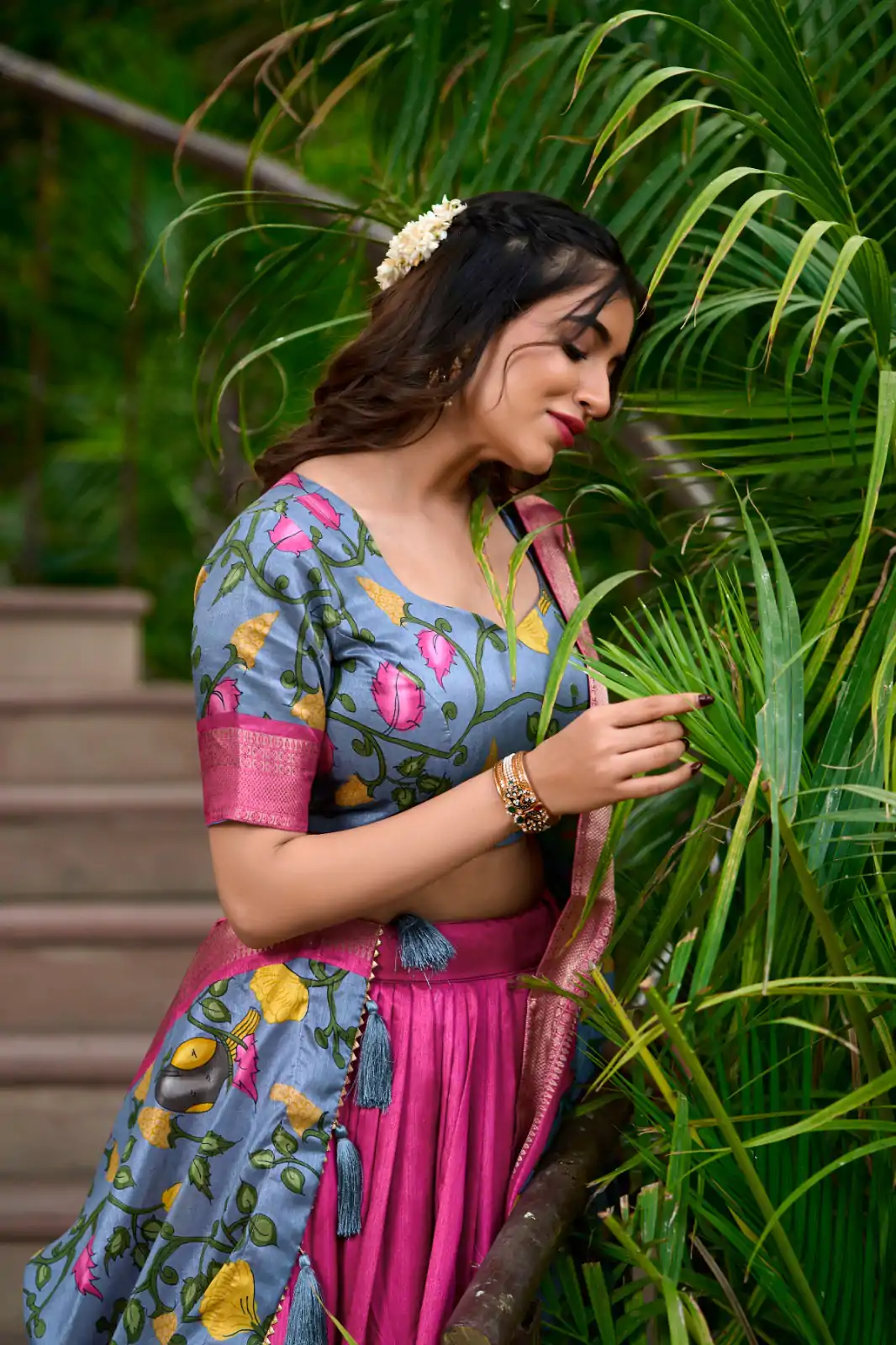 LNB 1222 Pink Dola Silk With Kalamkari Print & Zari Work Lehenga Choli . Grab it for ₹1899. Delivery 4-6 Working Days. Shop now. | Lehenga, Bollywood Lehenga, Creative Lehenga, Designer Lehenga, Embroidered Lehenga, Party Wear Lehenga