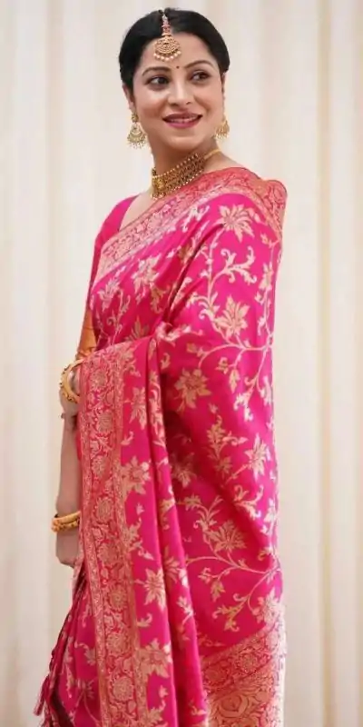 KP 4077 Pink Soft Lichi Silk Saree Perfect for Wedding, Party, Baisakhi, Temple Visit, Anniversary . Best Price ₹1349. Delivery 4-6 Working Days. | Sarees, Bollywood Sarees, Creative Sarees, Designer Sarees, Embroidered Sarees, Ethnic Saree, Modern Digital sarees, Party Wear Sarees