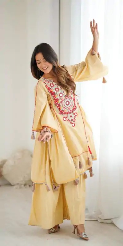 SRK 5286 Cream in Khadi Cotton Mirror Work & Embroidery Work Salwar Suit . Now at just ₹2099. Delivery 4-6 Working Days. Shop now. | Jump Suits, Salwar suit, Casual Suits, Creative suits, Designer Suits, Palazzo Suits, Party Wear Suits, Patiala Suits, Straight Suits
