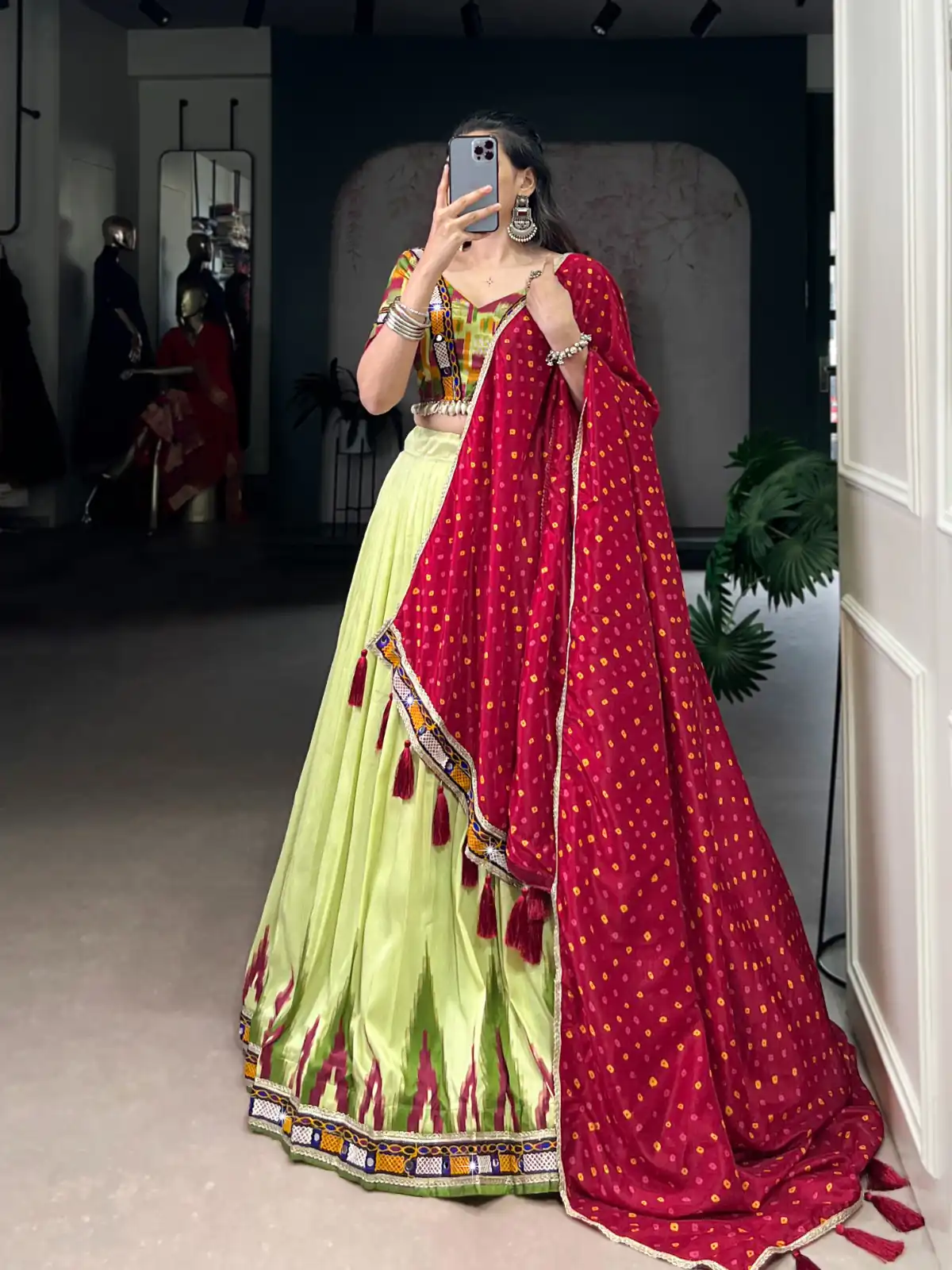 LNB 1726 Pista Tasar Silk With Gamth Work & Mirror Work Lehenga Choli . Festive Deal ₹2999. Delivery 4-6 Working Days. Shop now. | Lehenga, Bollywood Lehenga, Creative Lehenga, Designer Lehenga, Embroidered Lehenga, Party Wear Lehenga