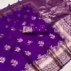 Purple Banarasi Silk Zari Lace Work Saree