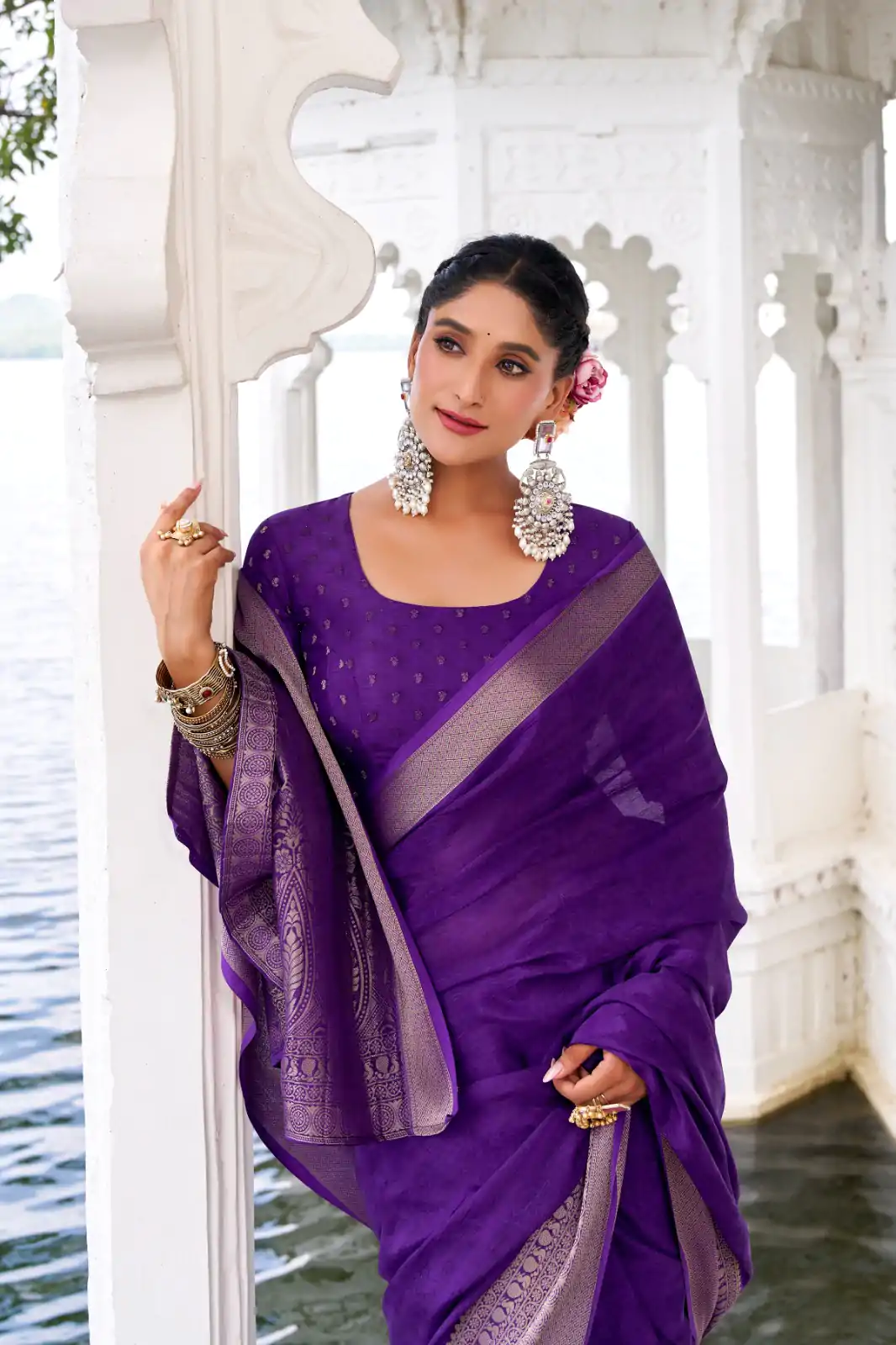 YNF 7902 Purple Color Chinon Printed With Zari Weaving Work Saree With Zari Work. Best Price ₹1549. Delivery 4-6 Working Days. Shop now. | Sarees, Bollywood Sarees, Creative Sarees, Designer Sarees, Embroidered Sarees, Ethnic Saree, Modern Digital sarees, Party Wear Sarees