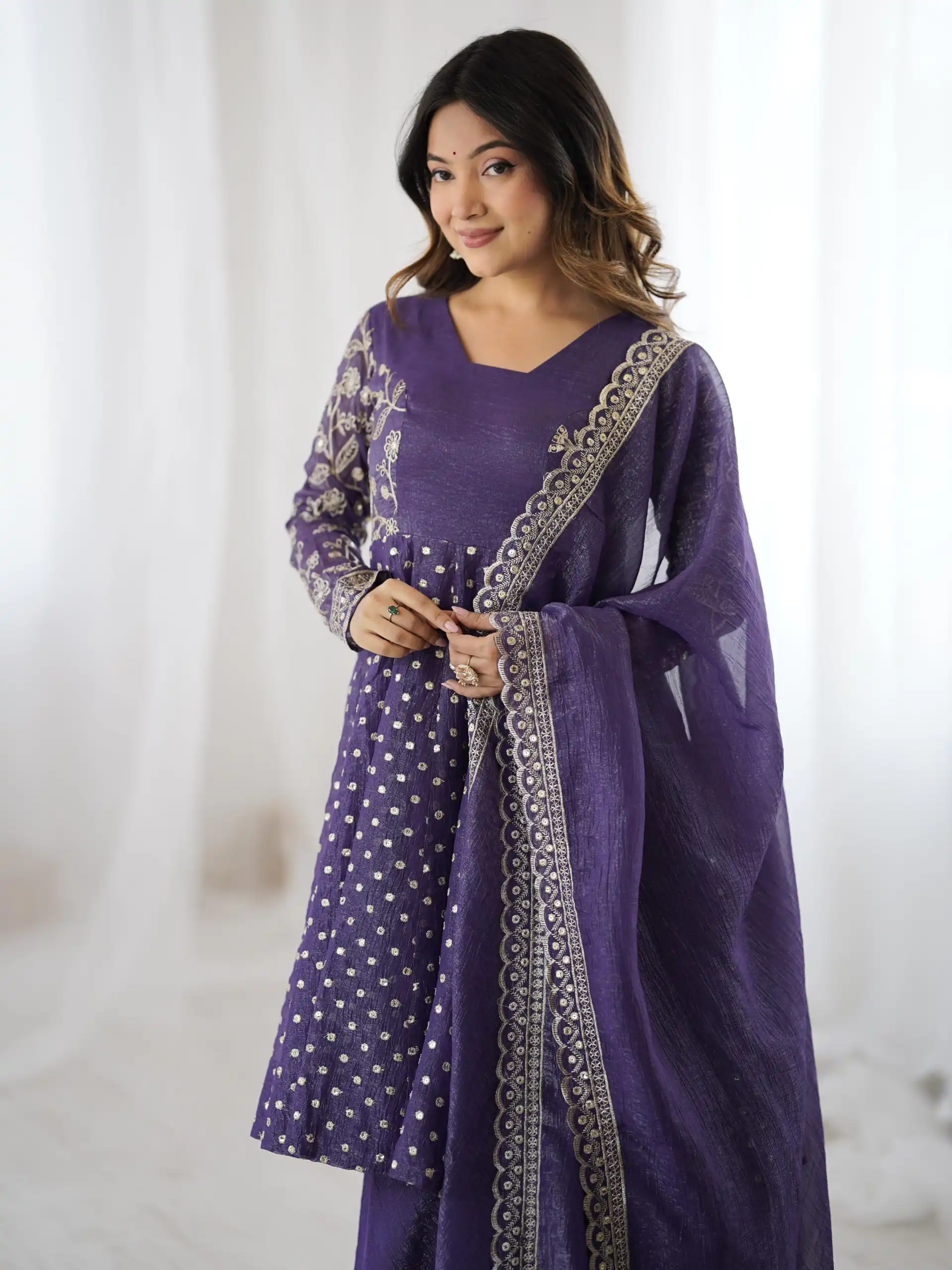 ZSR 3134 Purple Crunchy Silk Salwar Suit Perfect for Wedding, Party, Sangeet, Anniversary, Housewarming Introductory Price ₹2399. Delivery 4-6 | Jump Suits, Salwar suit, Casual Suits, Creative suits, Designer Suits, Palazzo Suits, Party Wear Suits, Patiala Suits, Straight Suits