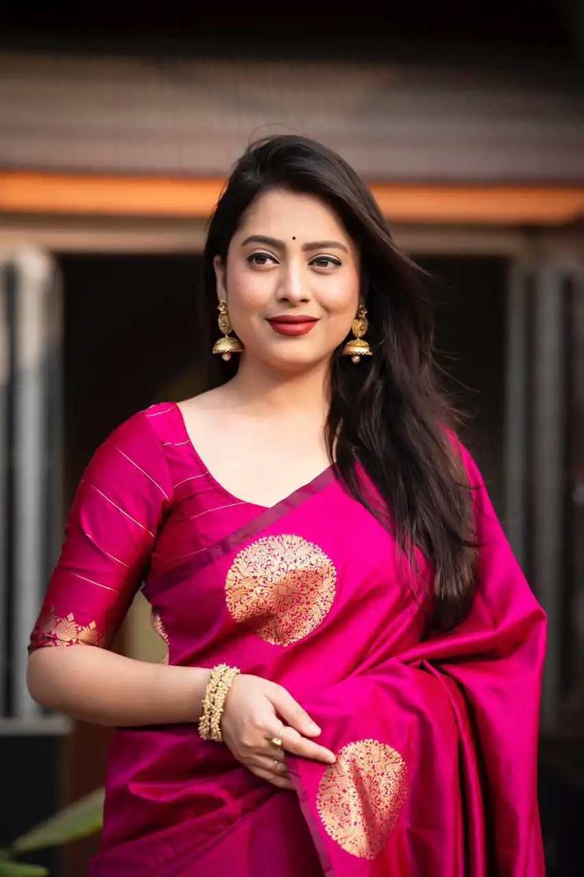 Rani Soft Silk Cloth Pallu Work Saree - Image 2