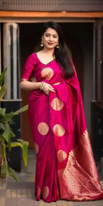 KP 5062 Rani Color Soft Lichi Silk Cloth Rich Pallu Work Saree Casual, Party Wear, Wedding, Events Etc.   Expected Delivery 4-6 Working Days @ 1299/- | Sarees, Bollywood Sarees, Creative Sarees, Designer Sarees, Embroidered Sarees, Ethnic Saree, Modern Digital sarees, Party Wear Sarees