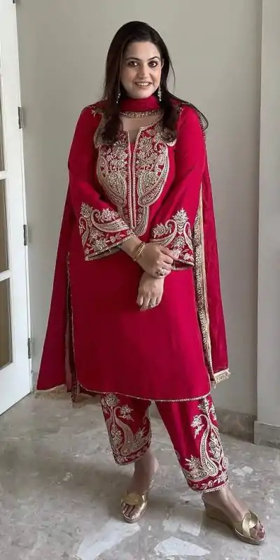 ZSR 3097 Red Pure Chinnon Silk With Embroidery Sequence Work With Full Sleeve Salwar Suit Wedding, Party, Festive, Events Exclusive Offer ₹1899. D | Jump Suits, Tops & Bottoms, Track Suits, Salwar suit, Casual Suits, Creative suits, Designer Suits, Palazzo Suits, Party Wear Suits, Patiala Suits, Straight Suits, Trendy Wear