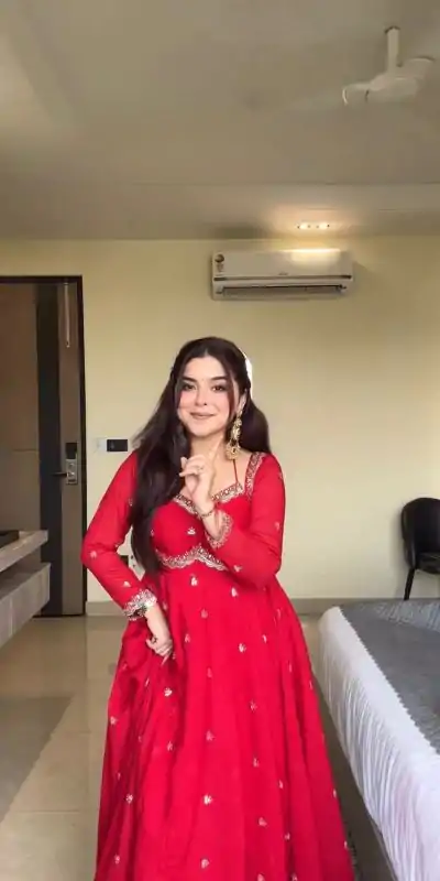 RTC 5924 Red Georgette Thread With Sequence Gown Perfect for Wedding, Party, Reception, Holi, Eid . Available at ₹1999 only. Delivery 4-6 Working Days. | Gowns, Bollywood Gowns, Creative Gowns, Designer Gowns, Embroidered Gowns, Party Wear Gowns