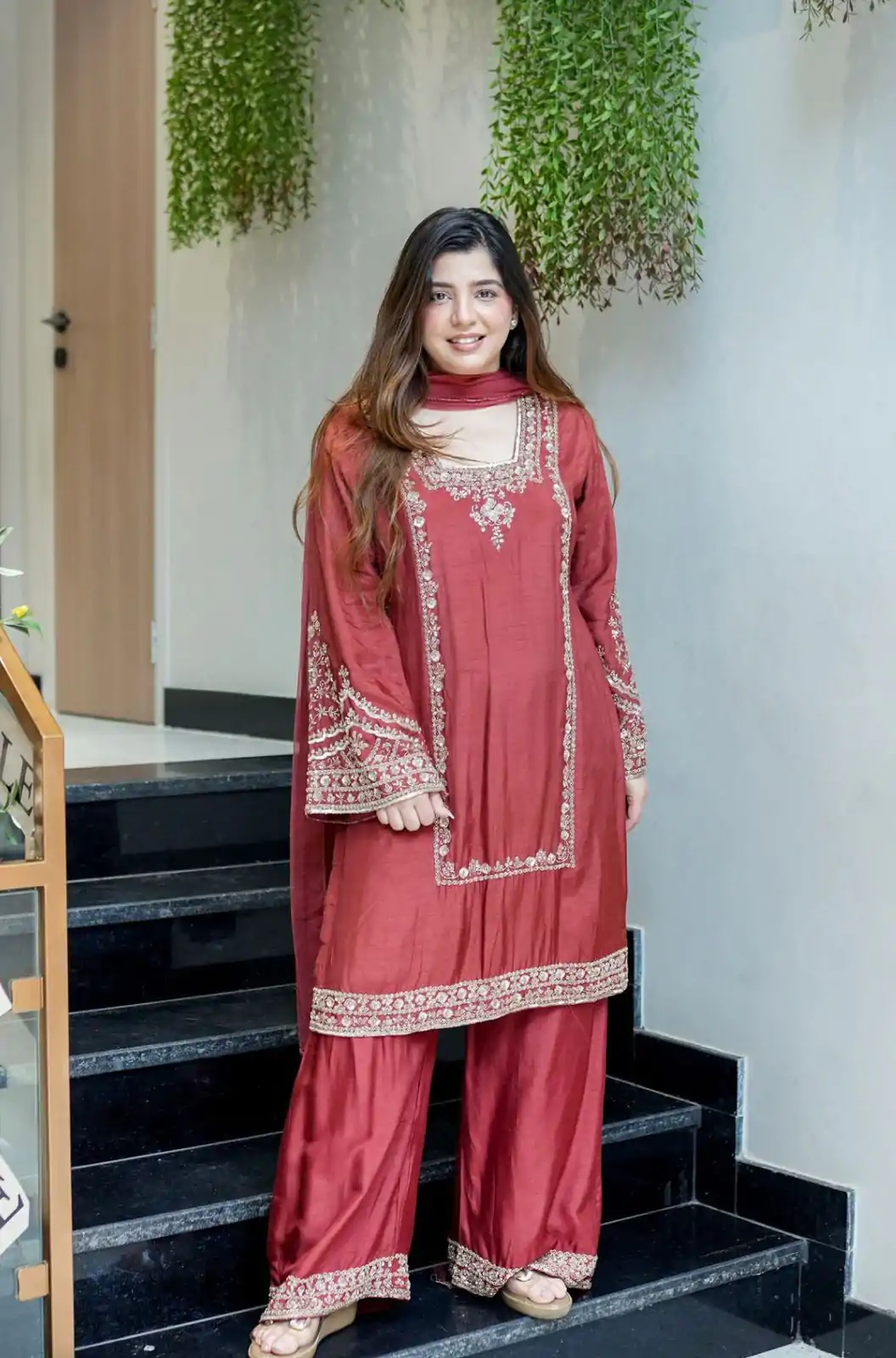 ZSR 3138 Red German Chiffon With Embroidery Work with Full Sleeve Salwar Suit Wedding, Party, Festive, Events,Now at just ₹1949. Delivery 4-6 Worki | Jump Suits, Salwar suit, Casual Suits, Creative suits, Designer Suits, Palazzo Suits, Party Wear Suits, Patiala Suits, Straight Suits
