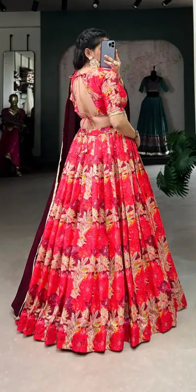 LNB 1032 Red Tussar Silk With Lace Work & Sequins Work Lehenga Choli. Now at just ₹1799. Delivery 4-6 Working Days. Shop now. | Lehenga, Bollywood Lehenga, Creative Lehenga, Designer Lehenga, Embroidered Lehenga, Party Wear Lehenga