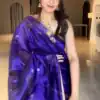 Royal Blue Lichi Silk Saree