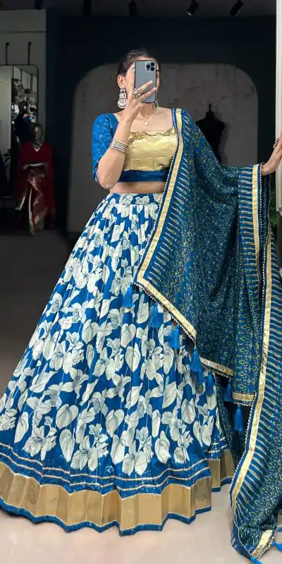 LNB 1725 Royal Blue Tasar Silk With Lace Work Lehenga Choli . Wedding, Party, Festive, Events, Affordable Price ₹2999. Delivery 4-6 Working Days. Shop now. | Lehenga, Bollywood Lehenga, Creative Lehenga, Designer Lehenga, Embroidered Lehenga, Party Wear Lehenga