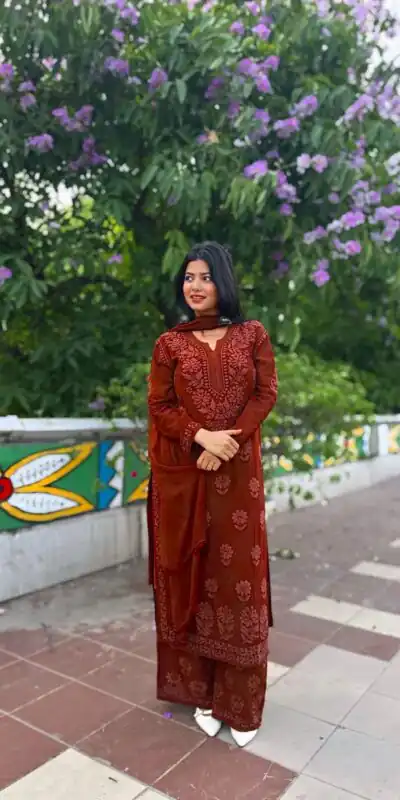 BE 394 Rust Georgette with Embroidery Work & Lace Work Salwar Suit . Available at ₹1849 only. Delivery 4-6 Working Days. Shop now. | Jump Suits, Tops & Bottoms, Track Suits, Salwar suit, Casual Suits, Creative suits, Designer Suits, Palazzo Suits, Party Wear Suits, Patiala Suits, Straight Suits, Trendy Wear