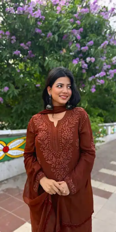 BE 394 Rust Georgette with Embroidery Work & Lace Work Salwar Suit . Available at ₹1849 only. Delivery 4-6 Working Days. Shop now. | Jump Suits, Tops & Bottoms, Track Suits, Salwar suit, Casual Suits, Creative suits, Designer Suits, Palazzo Suits, Party Wear Suits, Patiala Suits, Straight Suits, Trendy Wear