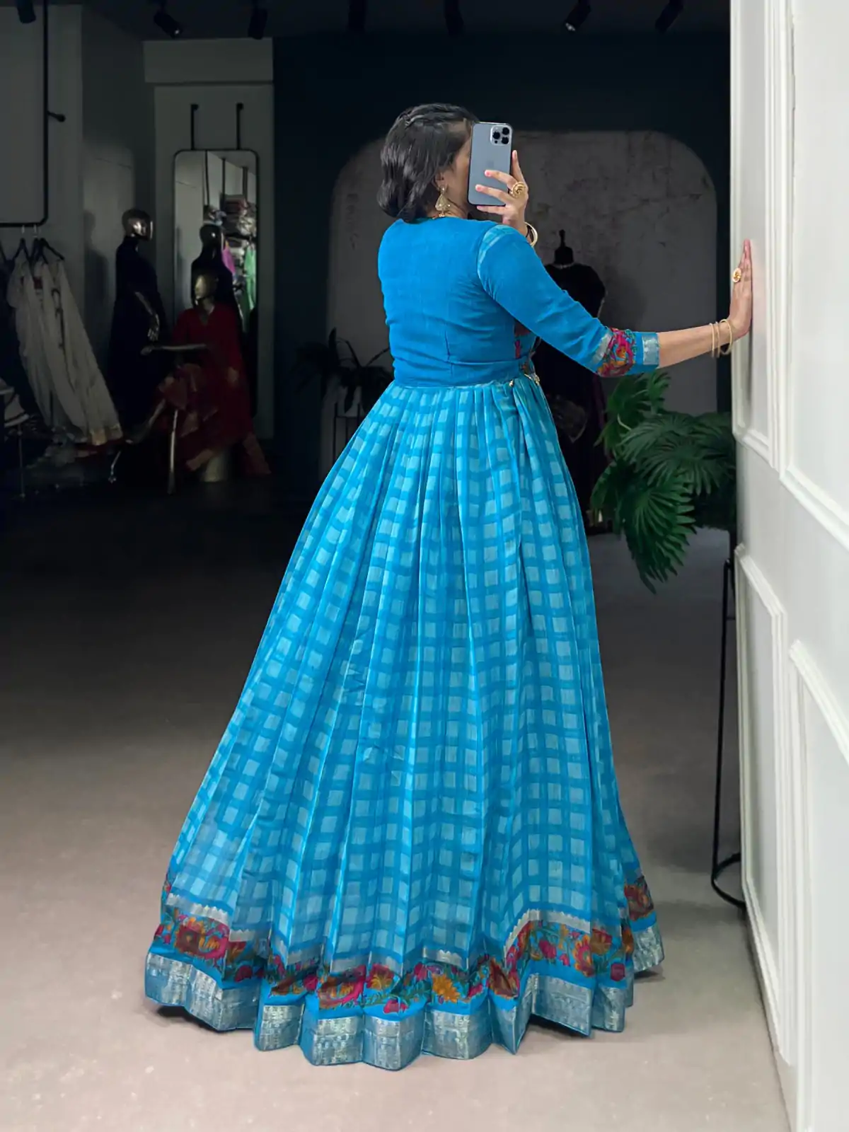 YNF 5034 Sky Blue Polyester Viscose Chanderi Zari Work & Lace Work Gown in . Affordable Price ₹1799. Delivery 4-6 Working Days. Shop now. | Gowns, Bollywood Gowns, Creative Gowns, Designer Gowns, Embroidered Gowns, Party Wear Gowns