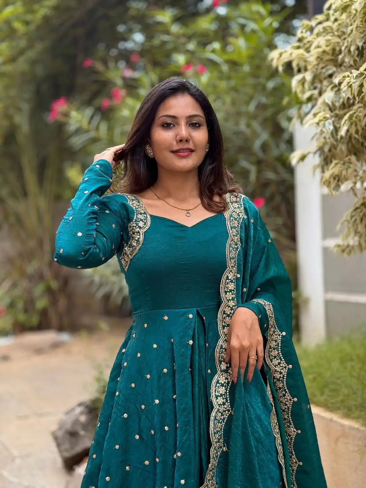 SSR 516 Teal Heavy Fandy Silk With Embroidery sequence Work Gown Perfect for Wedding, Party, Onam, Makar Sankranti, Traditional Day Special Price ₹ 2149 | Gowns, Bollywood Gowns, Creative Gowns, Designer Gowns, Embroidered Gowns, Party Wear Gowns
