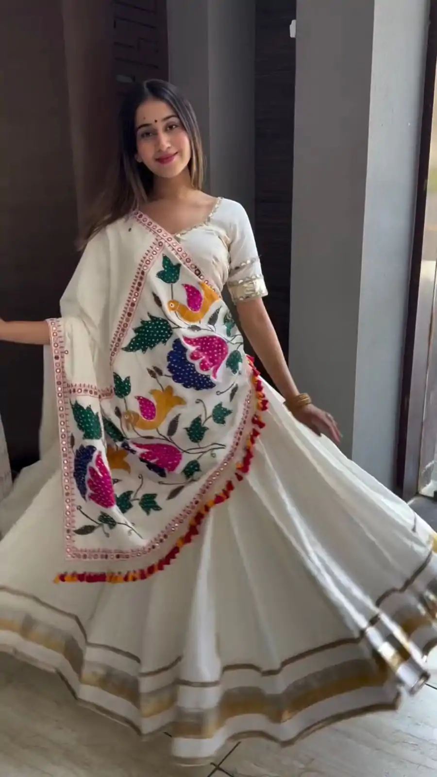 LG 653 White Cotton Lehenga Choli Perfect for Wedding, Party, Diwali, Lohri, Anniversary . Now at just ₹2399. Delivery 4-6 Working Days. Shop now. | Lehenga, Bollywood Lehenga, Creative Lehenga, Designer Lehenga, Embroidered Lehenga, Party Wear Lehenga